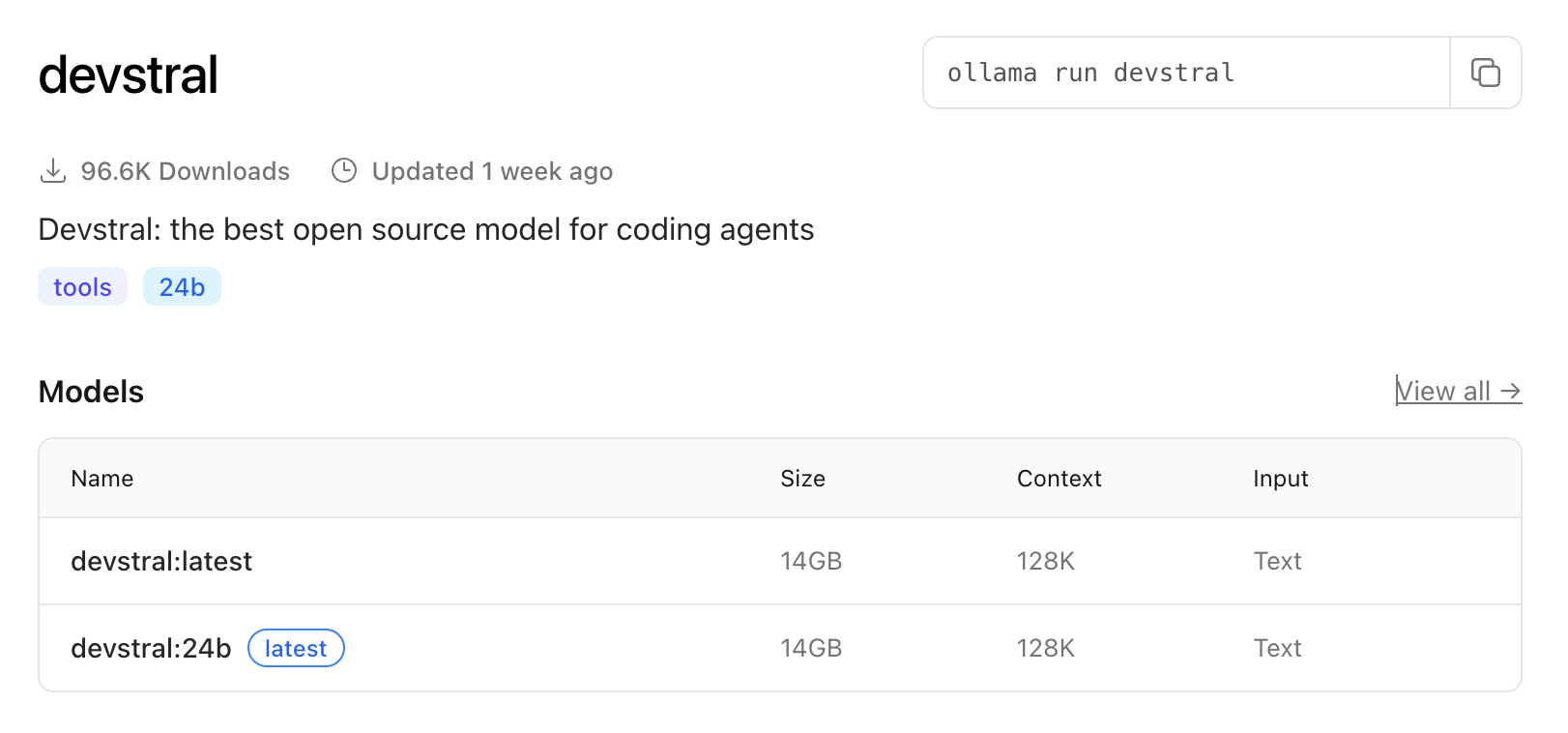 https://ollama.com/library/devstral